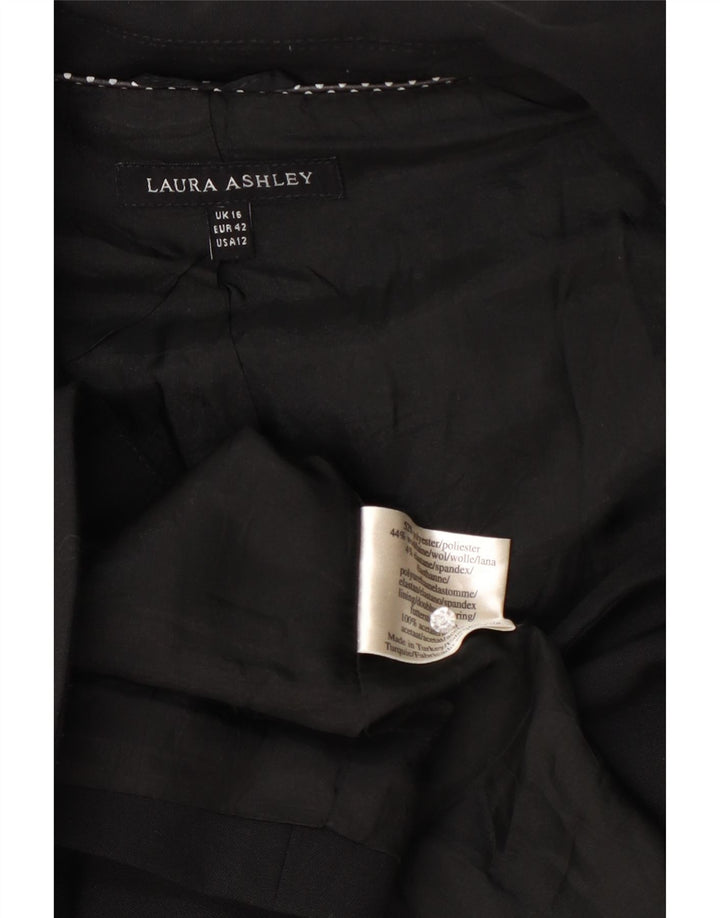 Jachetă blazer pentru femei Laura Ashley cu 1 nasture UK 16 Poliester negru mare