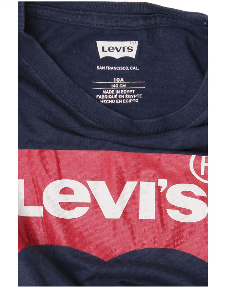 Tricou grafic Levi's pentru băieți Top 9-10 ani Logo bleumarin