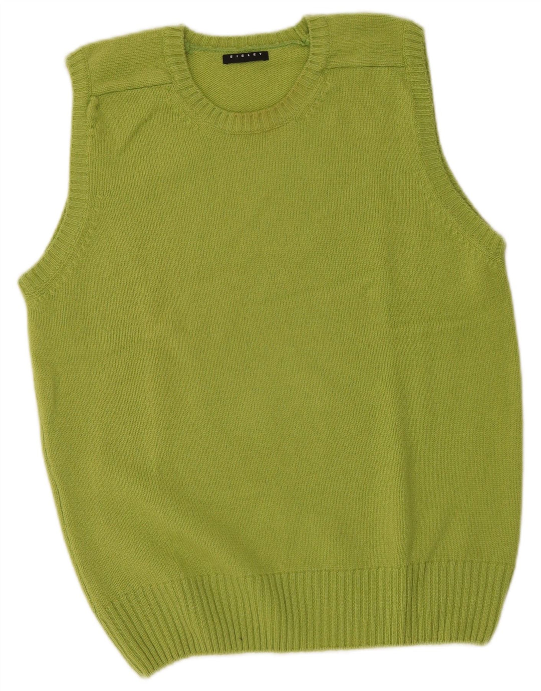 SISLEY Femei Vest Tank Top UK 14 Medium Green Wool