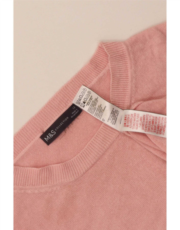 Pulover pentru femei Marks & Spencer Crop Boat Gâtul UK 12 Roz mediu