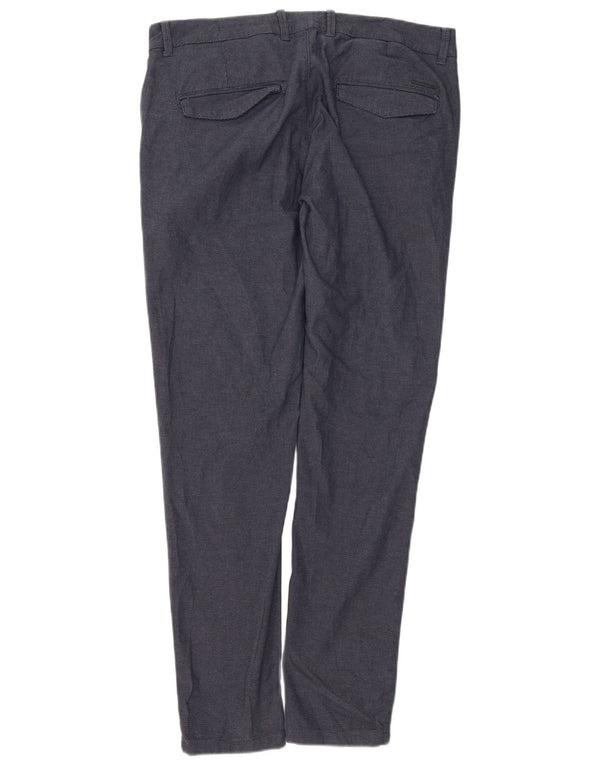 Pantaloni chino pentru bărbați Zara Slim Fit EU 44 L34 L32 Bumbac bleumarin