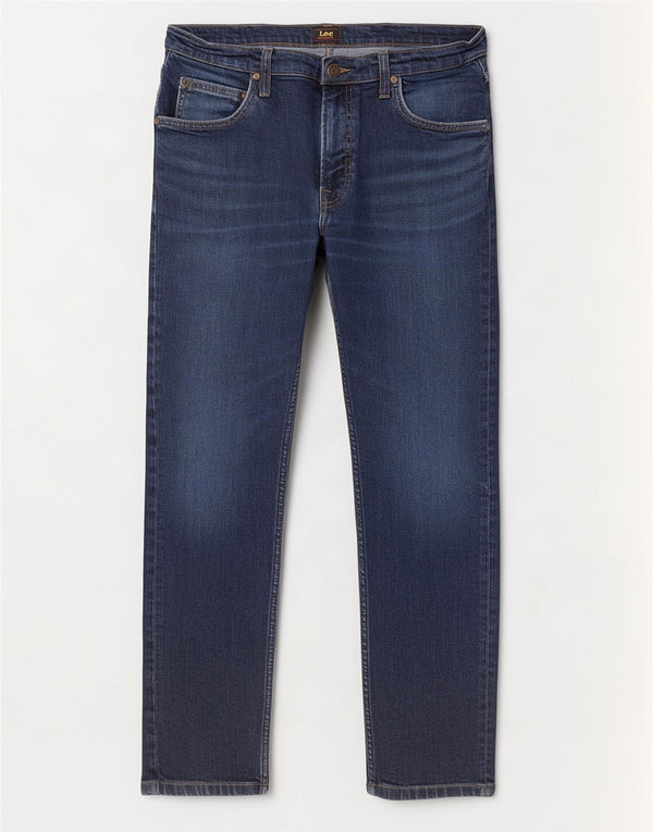 Blugi Lee Rider Slim Straight pentru bărbați L32 L27 Bumbac bleumarin