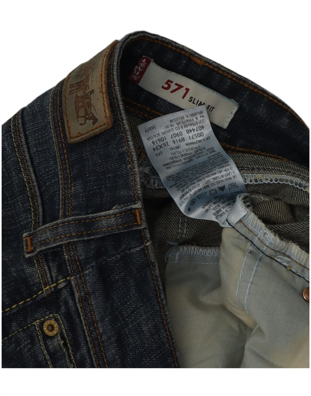 Blugi Levi's 571 Slim pentru femei W26 L34 Bumbac bleumarin