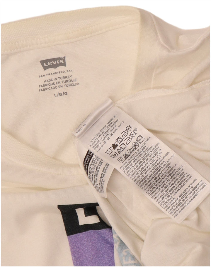 Tricou grafic Levi's pentru bărbați Top mare din bumbac alb