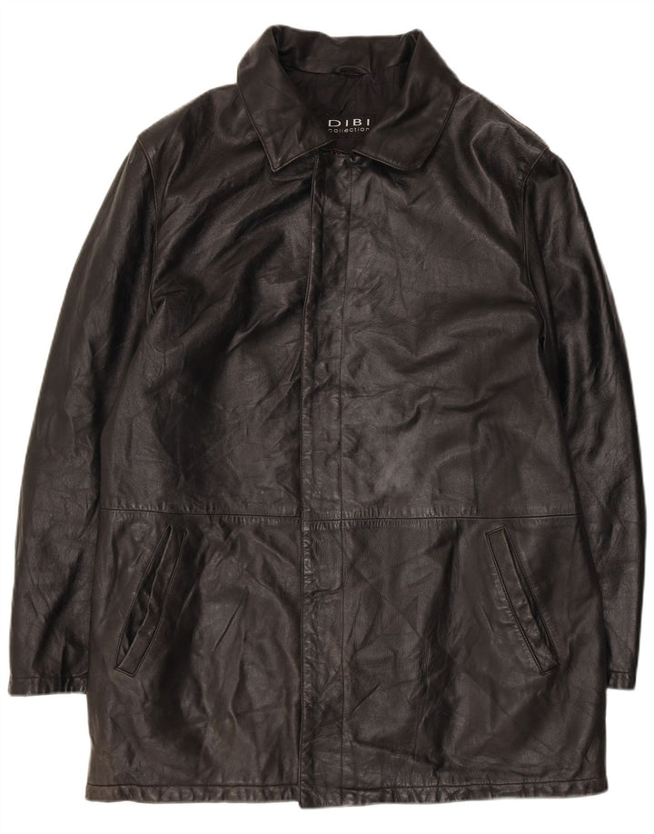 Palton din piele pentru bărbați Dibi IT 50, mare, neagră