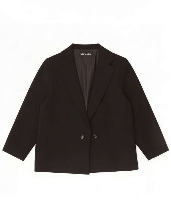 ELENA MIRO Jachetă pentru femei cu mâneci 3/4 deschise UK 12 Medium Black