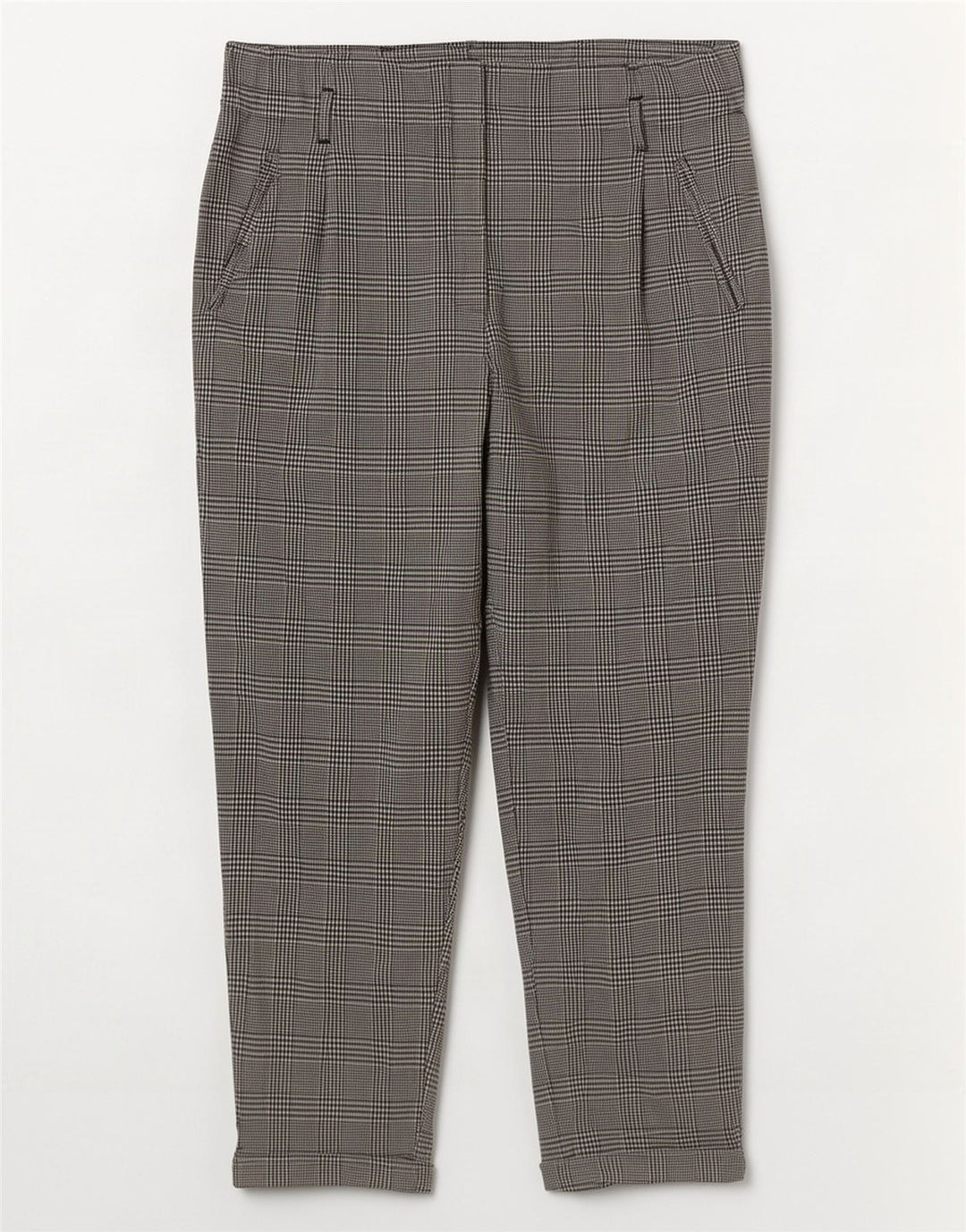 Pantaloni tăiați Trafaluc pentru femei Zara L30 L26 Gri Houndstooth