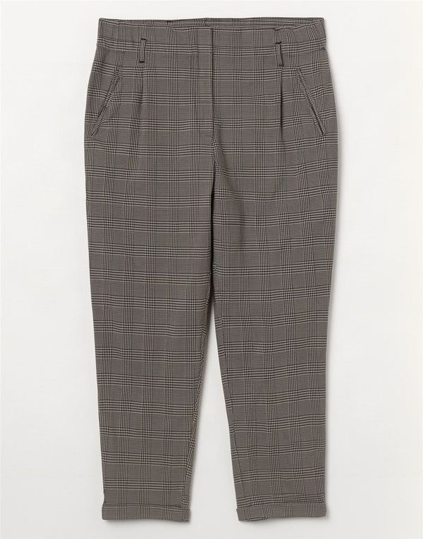 Pantaloni tăiați Trafaluc pentru femei Zara L30 L26 Gri Houndstooth