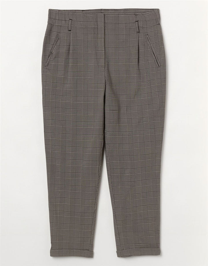 Pantaloni tăiați Trafaluc pentru femei Zara L30 L26 Gri Houndstooth