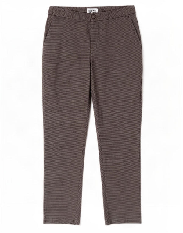 Pantaloni chino crop slim pentru femei Zara EU 38 Mici L28 L26 Gri Houndstooth