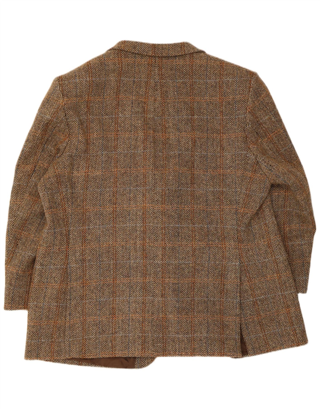 Jachetă pentru bărbați Harris Tweed cu 2 nasturi, UK 42 XL, maro, lână nouă, carouri
