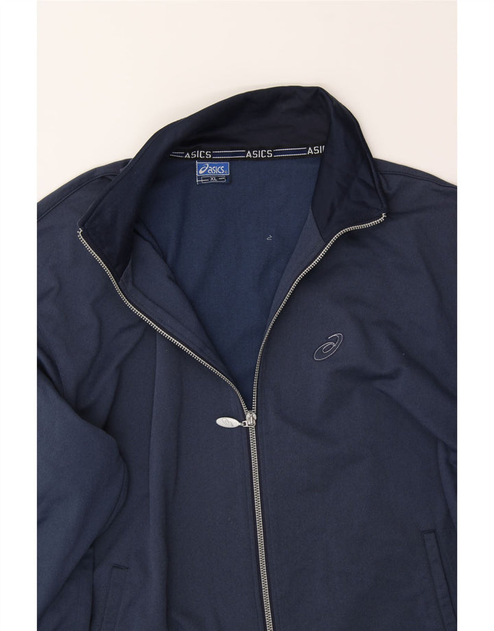 ASICS Mens Tracksuit Top Jacket XL Navy Blue Vintage Asics and Second-Hand Asics from Messina Hembry 