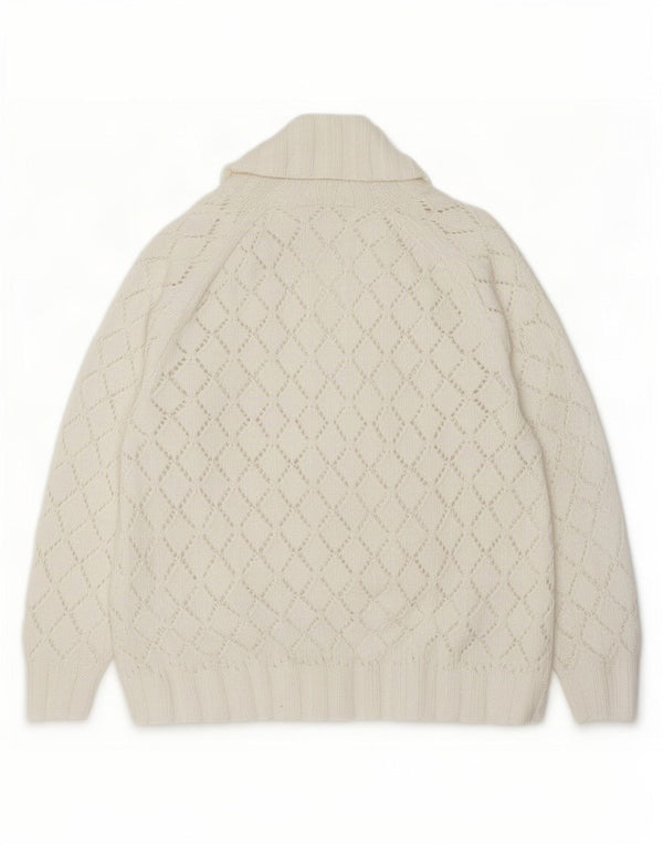 Pulover Cardigan Vintage pentru femei UK 16 Large White