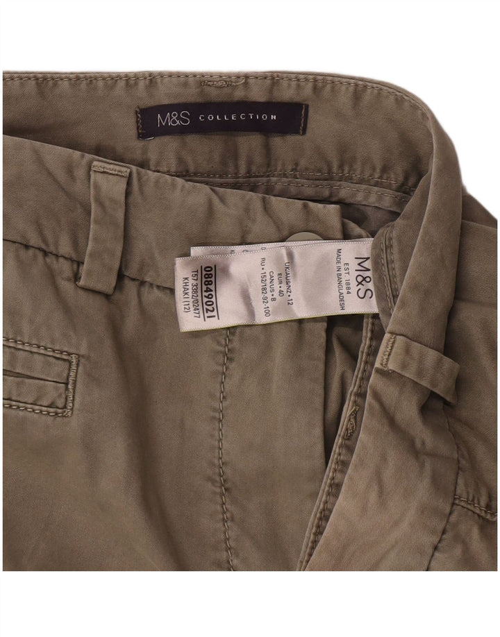 Pantaloni scurti chino pentru femei Marks & Spencer UK 12 Medium W30 Kaki Bumbac