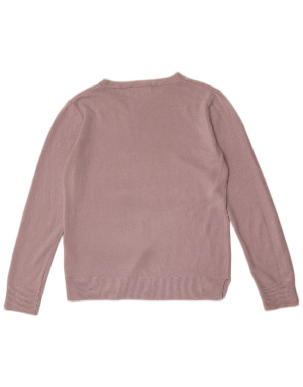Pulover pentru femei Marks & Spencer cu decolteu rotund UK 10 mic roz acrilic