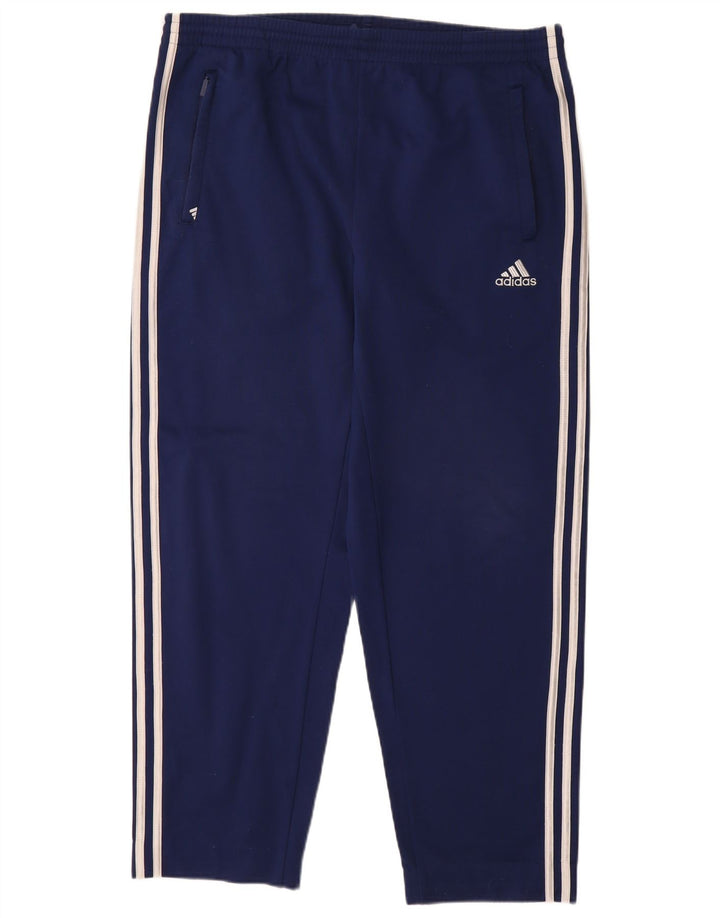 Pantaloni de trening Adidas pentru bărbați Marea Britanie 40/42 Poliester mediu albastru bleumarin