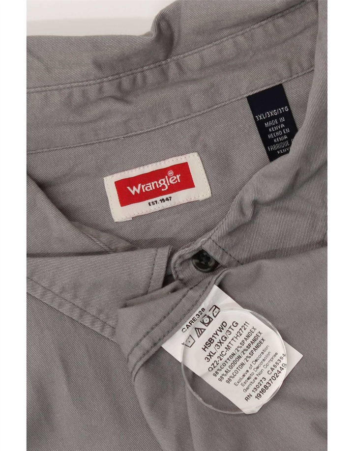 Cămașă cu mânecă scurtă Wrangler pentru bărbați, bumbac gri 3XL