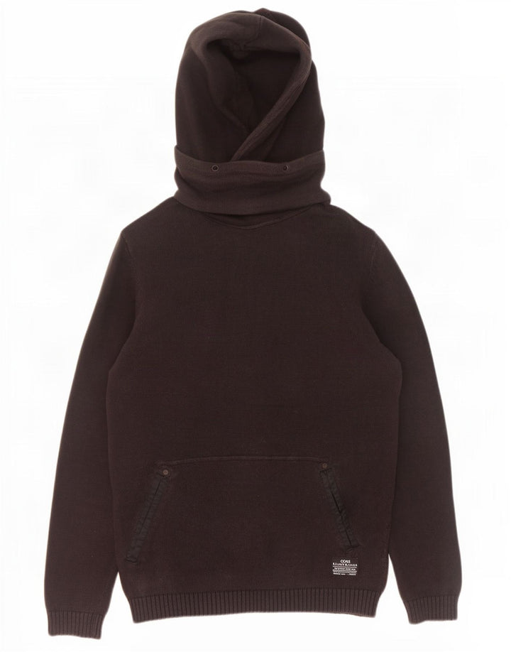 Jack & Jones Pulover cu glugă pentru bărbați, bumbac mare, negru