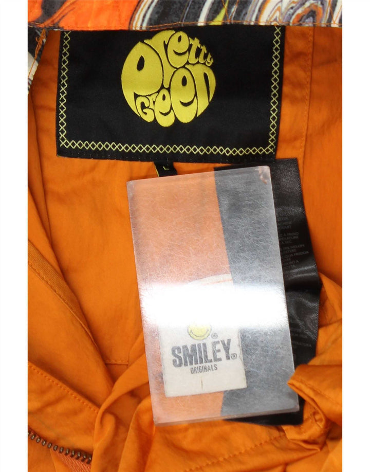 Pelernă de ploaie cu glugă pentru bărbați Pretty Green Smiley UK 40 Poliester portocaliu mare