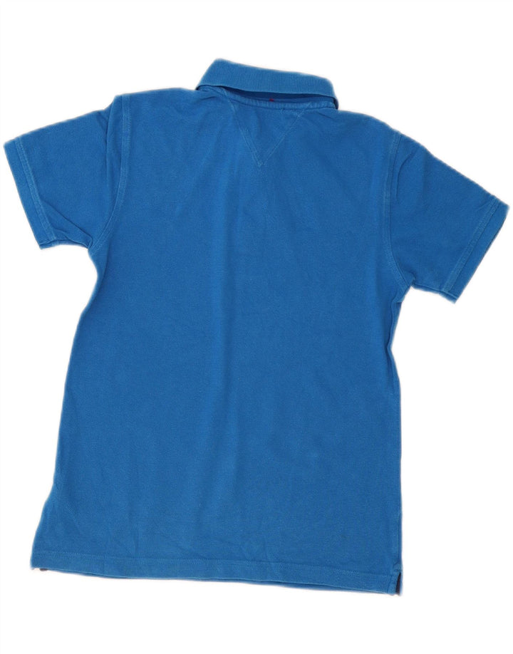 Tricou polo Tommy Hilfiger pentru baieti 8-9 ani bumbac albastru mediu