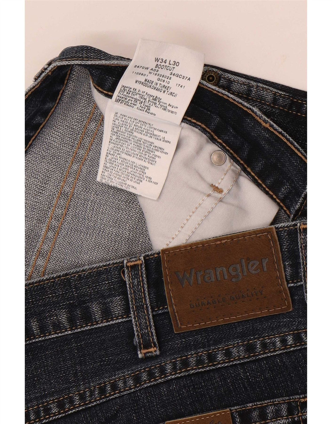 Blugi pentru bărbați Bootcut Wrangler W34 L30 Bumbac albastru