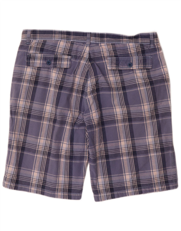 Pantaloni scurți chino Gianmarco Venturi pentru bărbați W36, bumbac cu carouri albastre mari