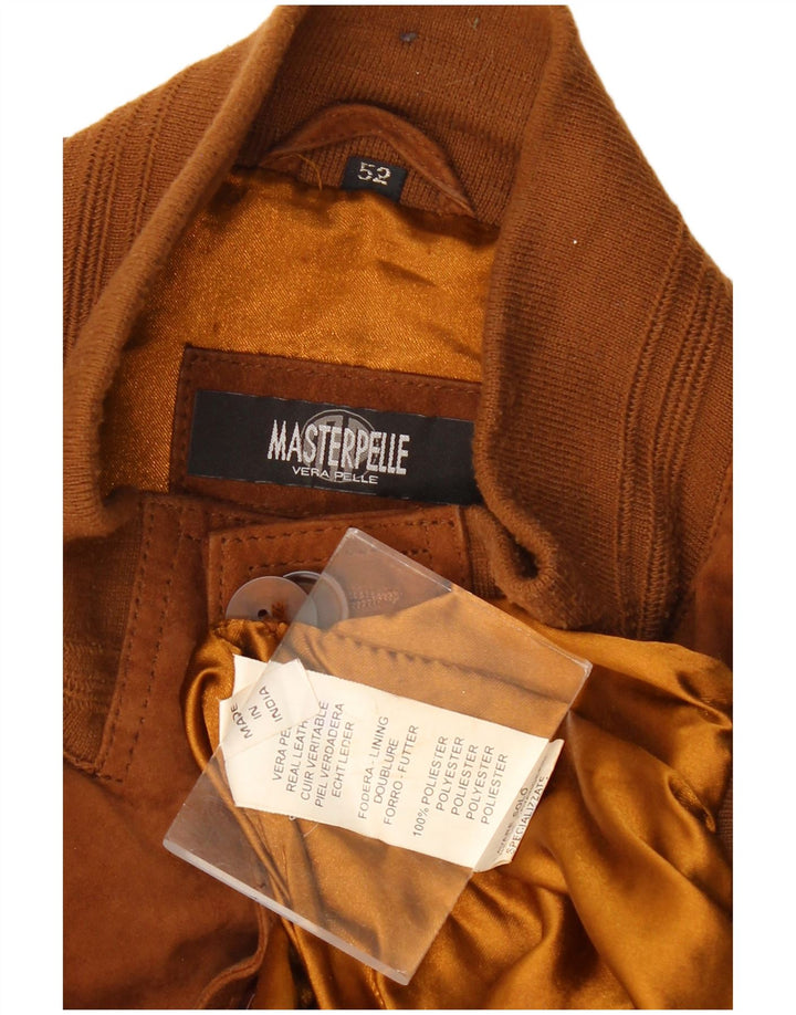 MASTERPELLE Jachetă Bomber de piele intoarsa pentru barbati IT 52 XL din piele maro