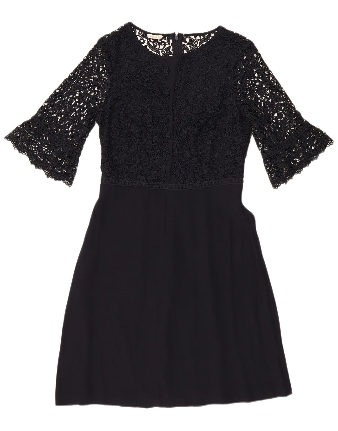 MONSOON Rochie A-Line pentru Femei cu mâneci 3/4 UK 10 Mic Bleumarin Floral