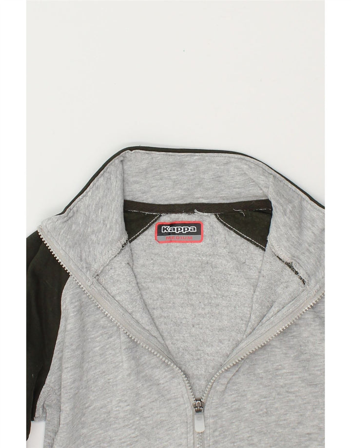 KAPPA Womens Tracksuit Top Jacket UK 12 Medium Grey Colourblock Cotton Vintage Kappa and Second-Hand Kappa from Messina Hembry 