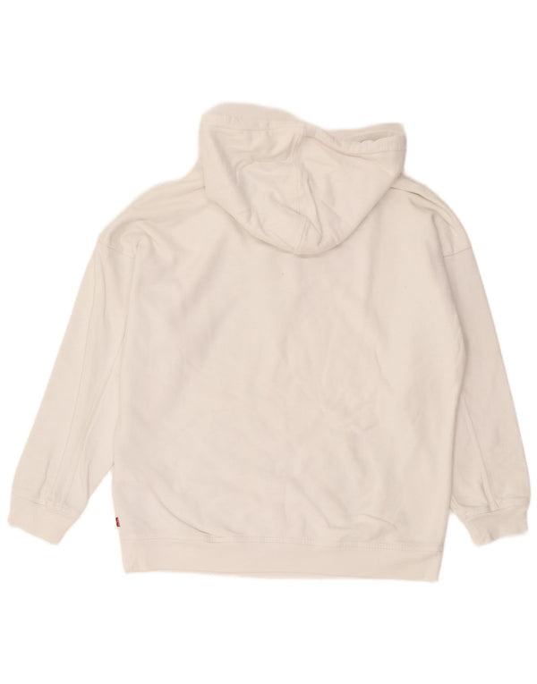 Levi's Mens Graphic Loose Fit Hoodie Jumper XS White Cotton