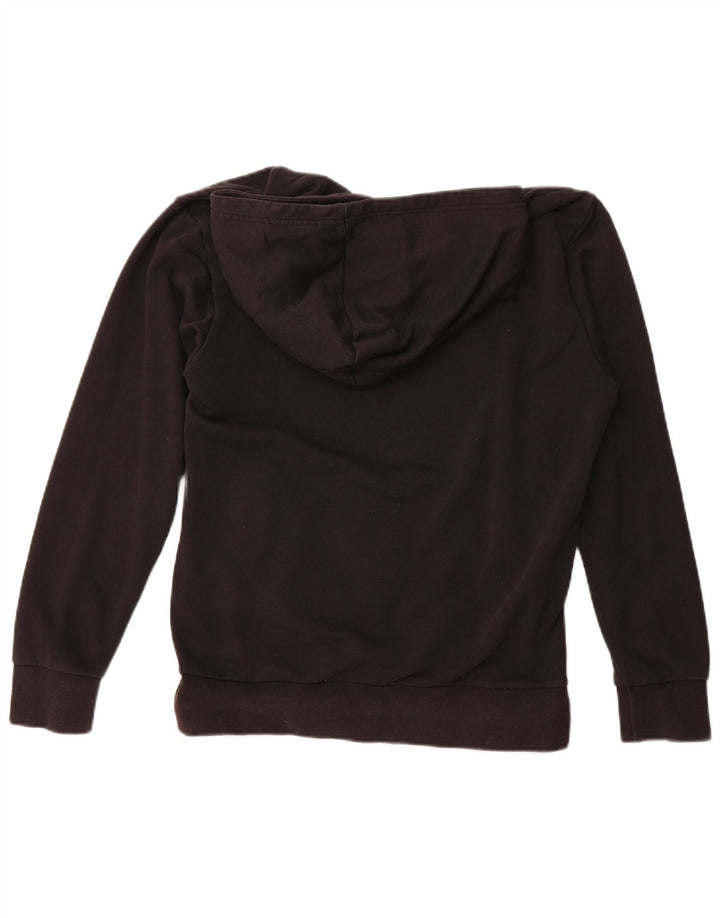 Pulover cu glugă cu grafic Adidas pentru femei UK 14, bumbac mediu negru