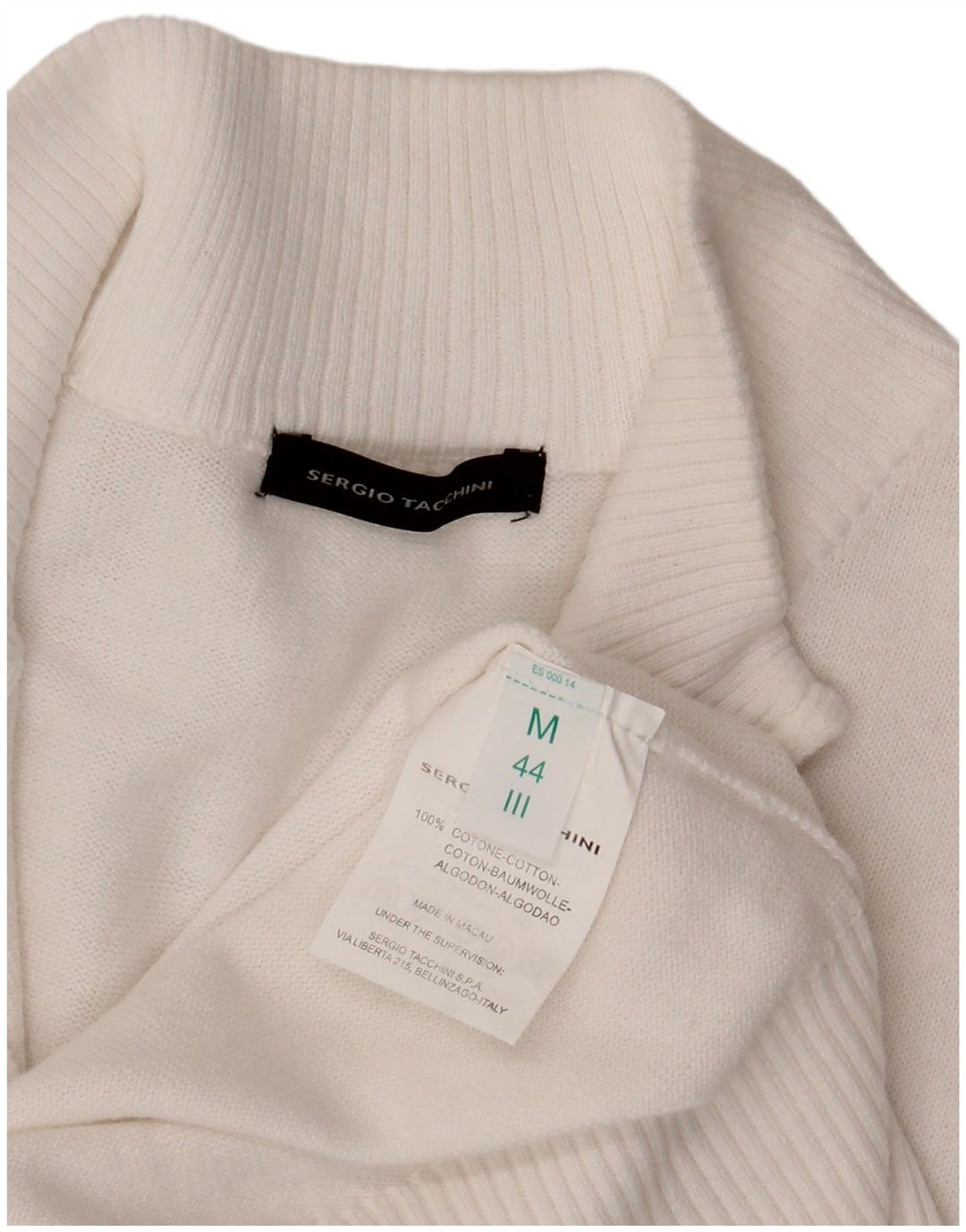 Pulover cardigan pentru femei Sergio Tacchini IT 44 bumbac alb mediu