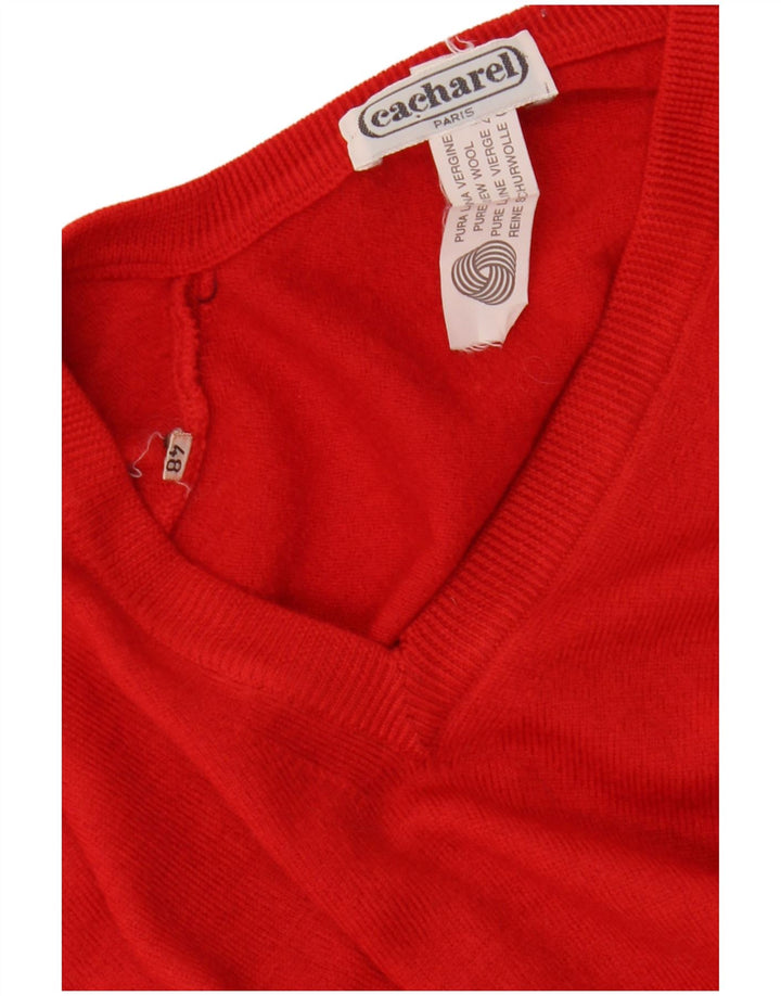 Pulover pentru damă Cacharel cu decolteu în V IT 48 XL Lână roșie