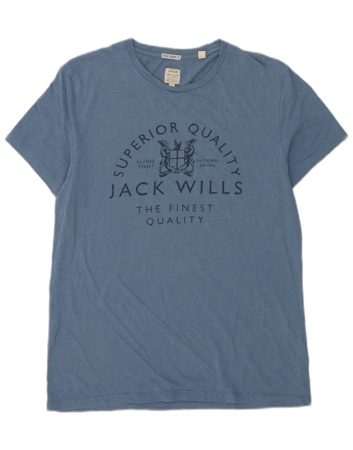 Tricou grafic Jack Wills pentru bărbați Top mic, albastru, bumbac