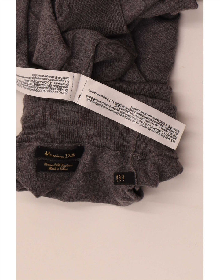 Massimo Dutti Pulover pentru bărbați cu gât rulat, mare, gri bumbac