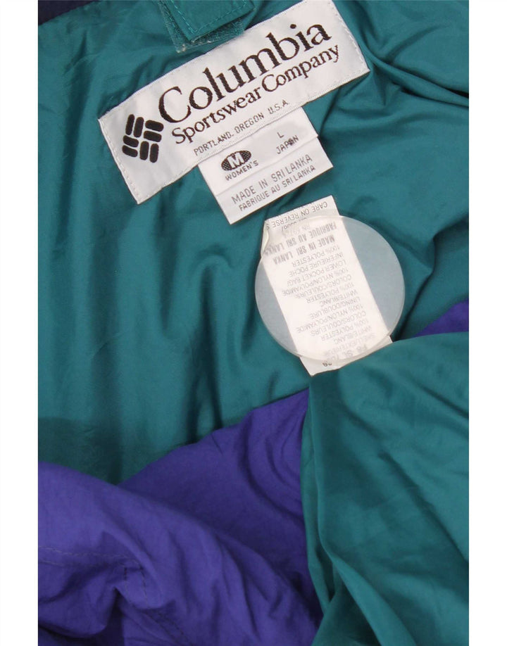Jachetă reversibilă supradimensionată Columbia pentru femei UK 14 Medium Green Colorblock