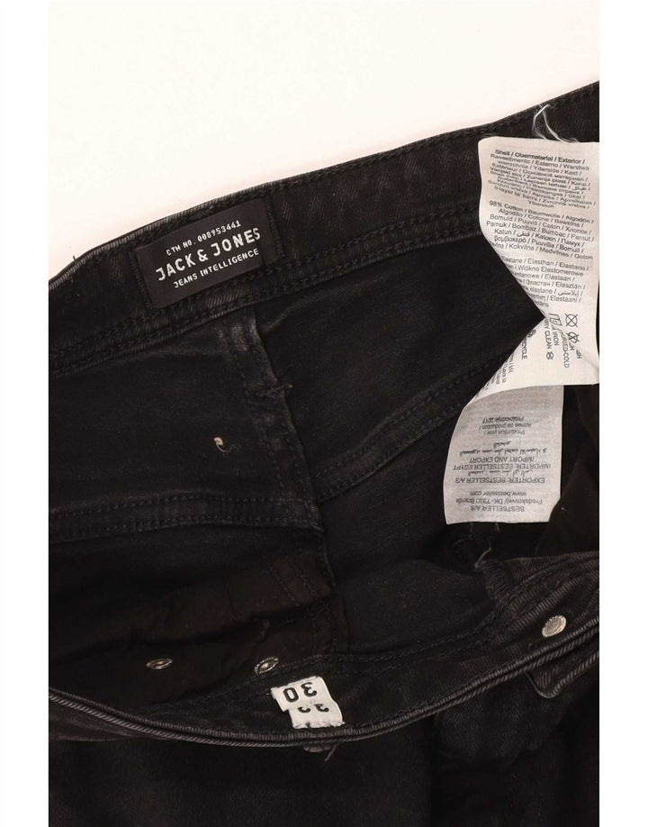 Blugi Jack & Jones GLENN Slim pentru bărbați W32 L30 bumbac negru