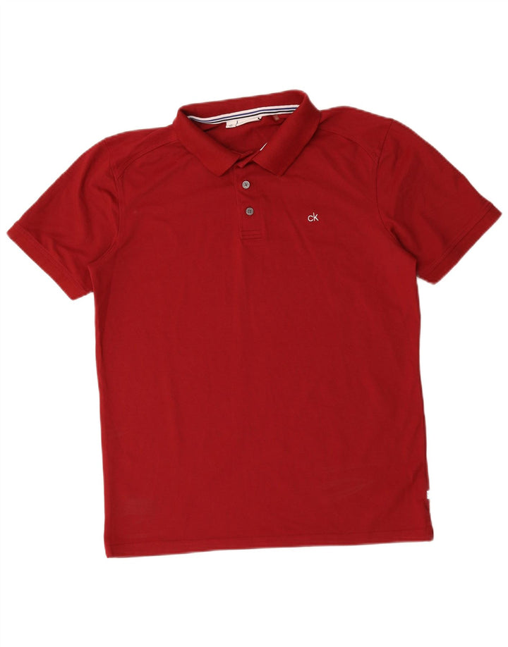 Tricou polo de golf Calvin Klein pentru bărbați, roșu mediu