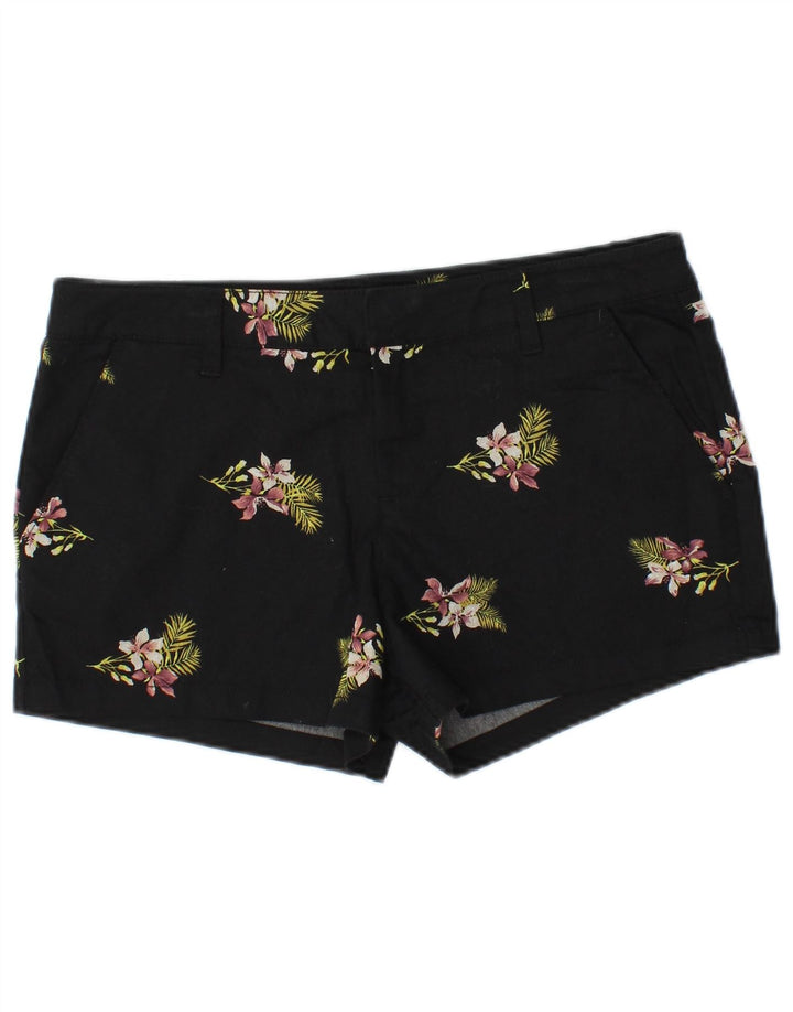 Pantaloni scurti chino pentru femei VOLCOM W29, bumbac floral, negru mediu