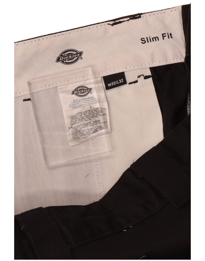 Pantaloni chino slim pentru bărbați Dickies L33 L28 Poliester negru