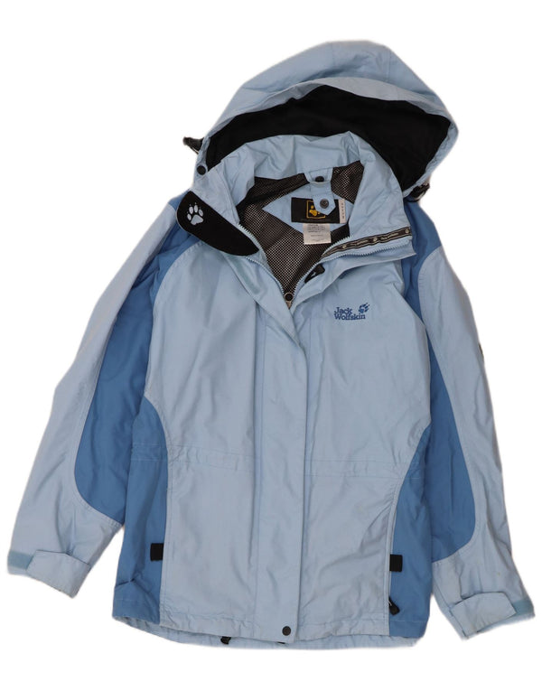 Jack Wolfskin Jachetă de ploaie cu glugă pentru femei UK 12 Medium Blue Poliamidă