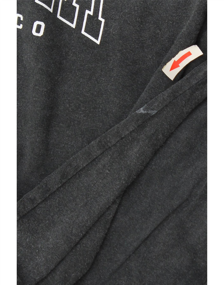 Topshop pentru femei oversized grafic Top cu mânecă lungă UK 10 mic bumbac gri
