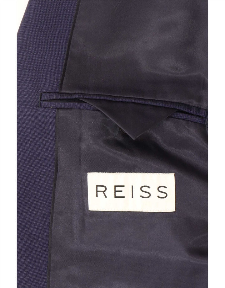 Jachetă Blazer pentru bărbați Reiss cu 1 nasture UK 38 Mediu Lână bleumarin