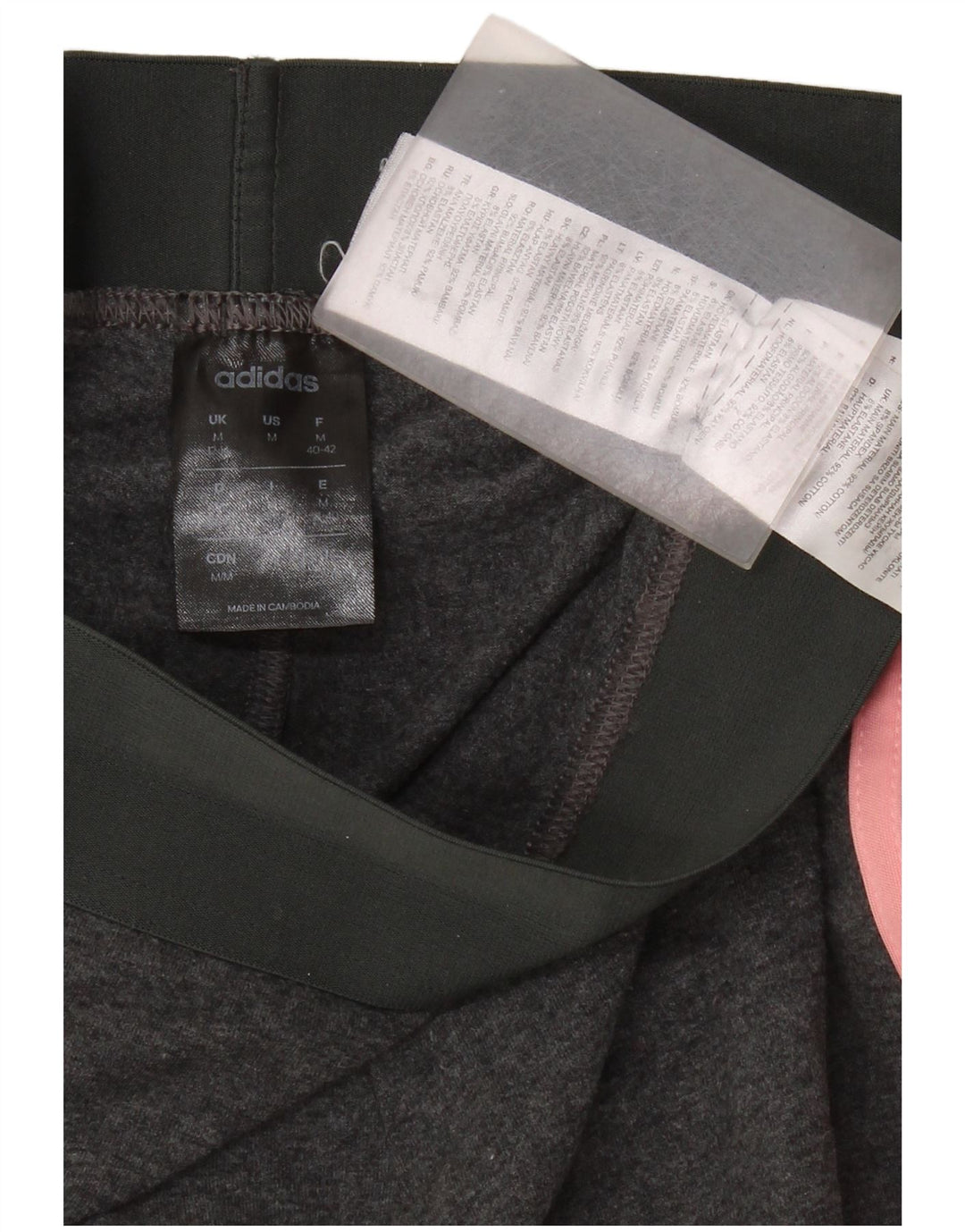 Leggings crop adidas pentru femei UK 12/14 bumbac gri mediu