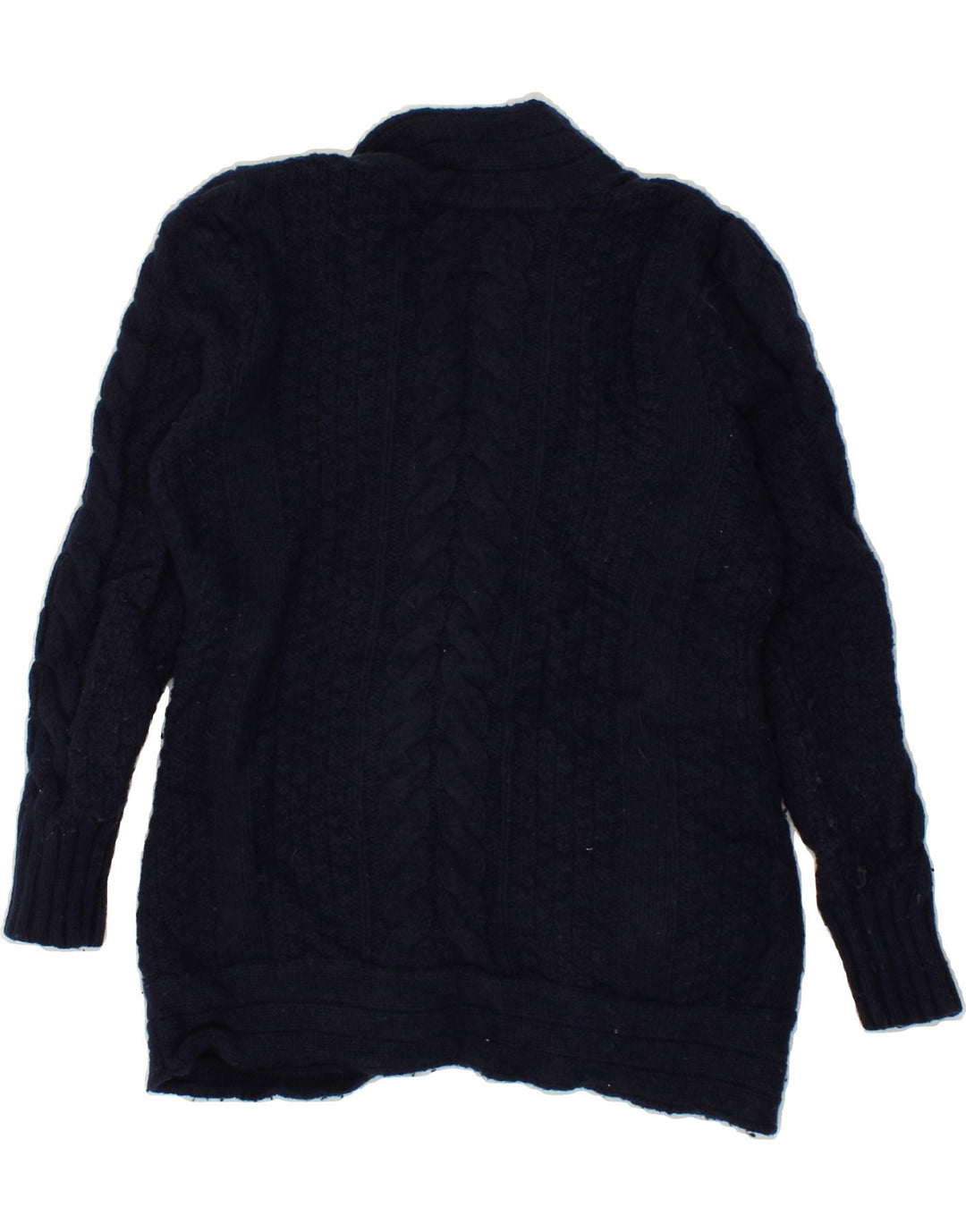 EDDIE BAUER Womens Cardigan Sweater UK 14 Medium Navy Blue Lambswool Vintage Eddie Bauer and Second-Hand Eddie Bauer from Messina Hembry 