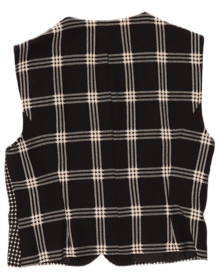 Vestă VINTAGE pentru femei UK 12 Medium Black Check
