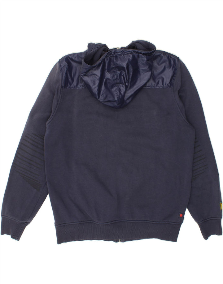 PUMA Mens Graphic Zip Hoodie Sweater Medium Navy Blue Polyester Vintage Puma and Second-Hand Puma from Messina Hembry 