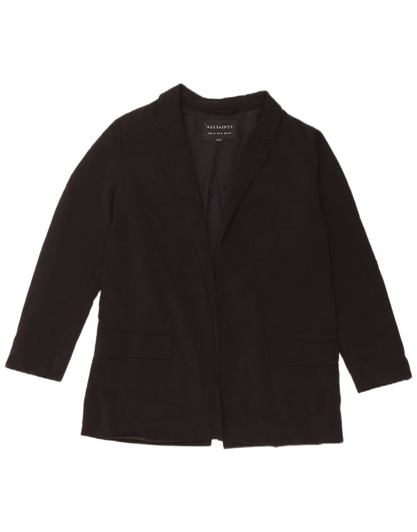 ALL SAINTS Jachetă Blazer deschisă pentru femei UK 10 Poliester negru mic