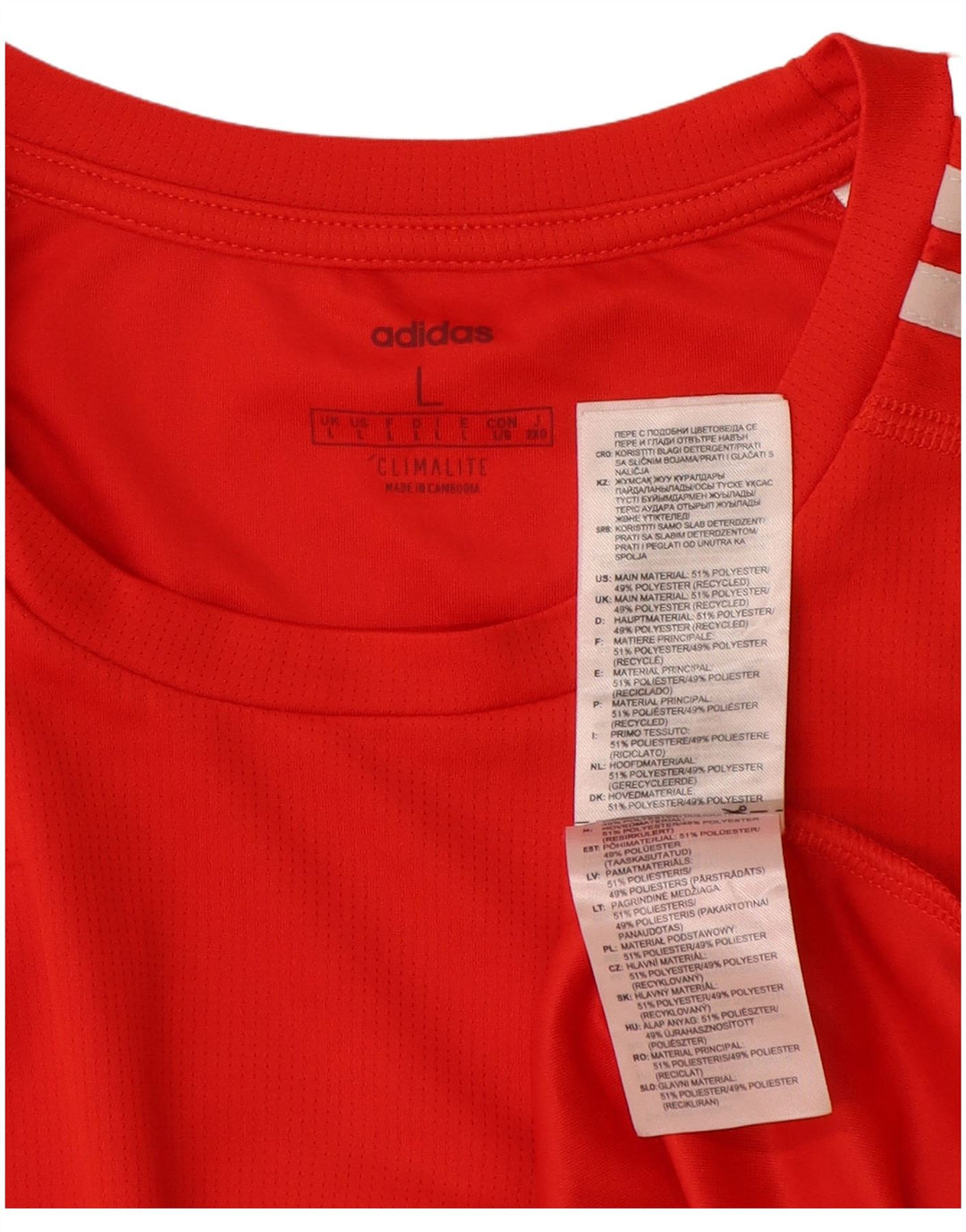 Tricou ADIDAS Climalite pentru bărbați Top mare din poliester roșu