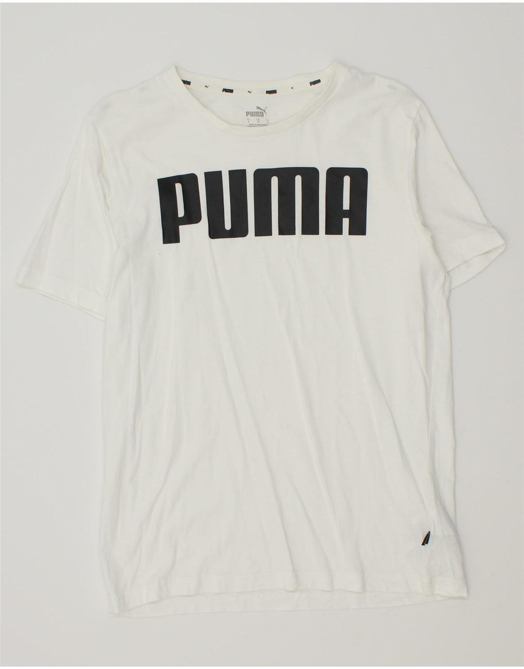 PUMA Mens Graphic T-Shirt Top Small White Cotton Vintage Puma and Second-Hand Puma from Messina Hembry 